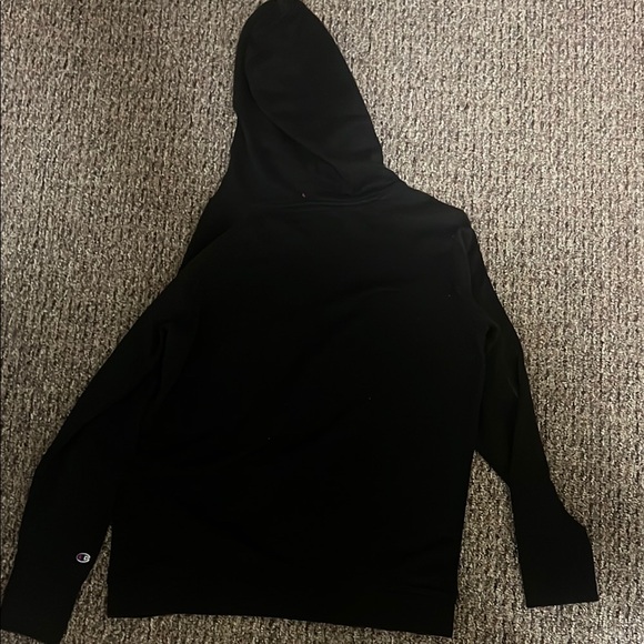 Men’s Large Champion Logo Black Hoodie - Picture 2 of 3